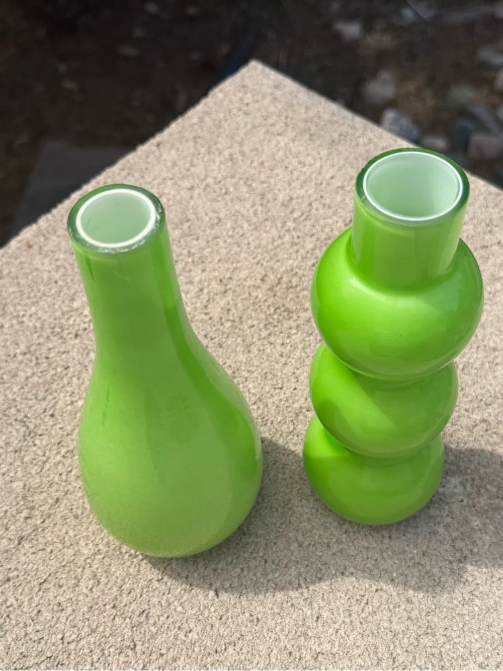 Vibrant, lime green modern vases